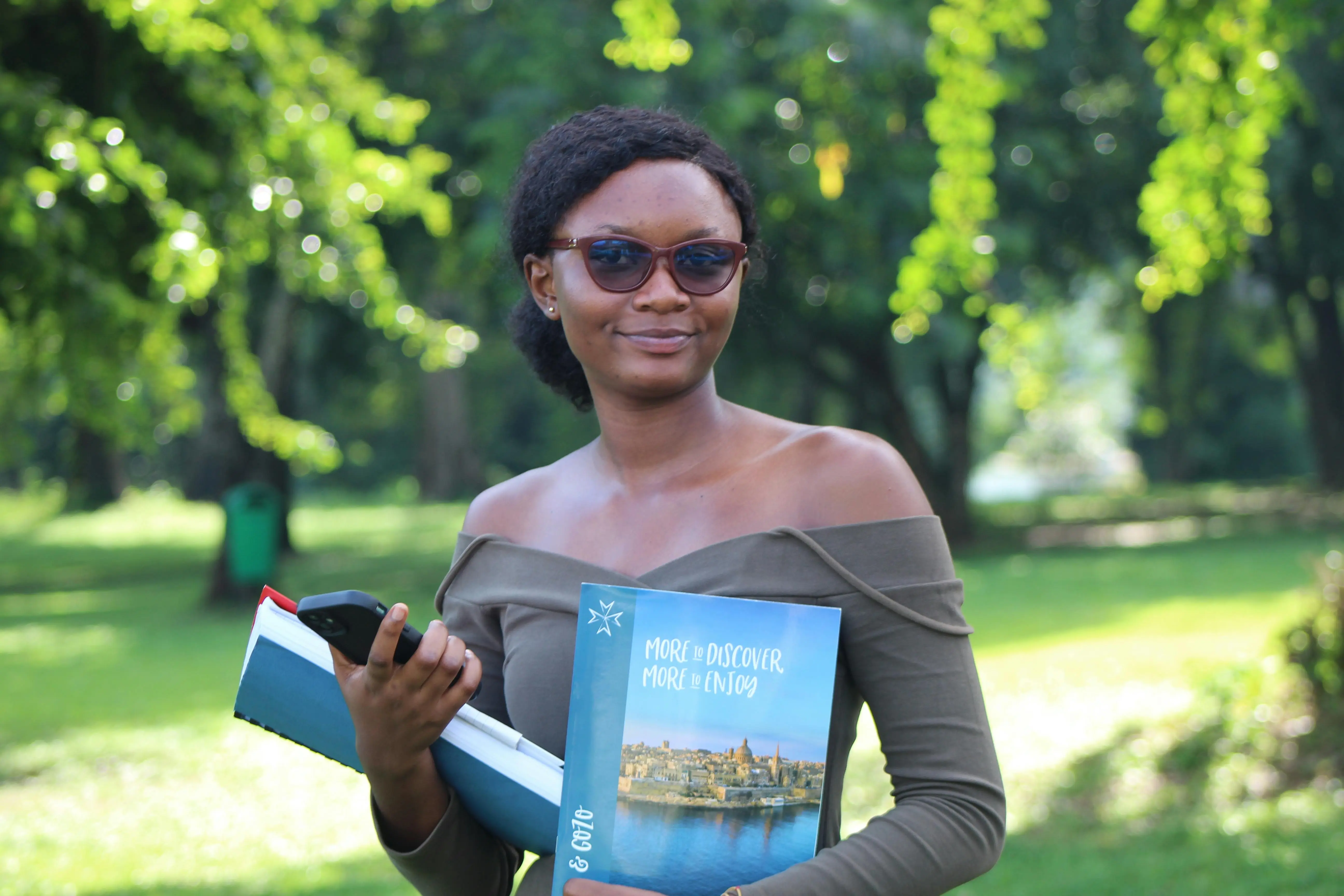 Student preparing study information and documents