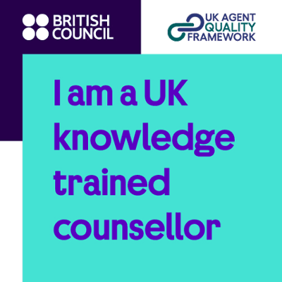 British Council UK Knowledge Trained Counsellor badge